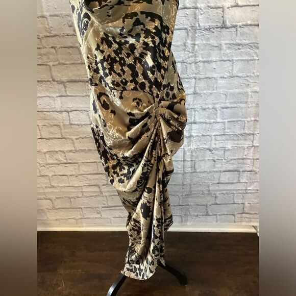 Women’s Plus Black & Tan Patterned Strappy Dress - 1XL - Picture 6 of 6